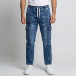 Men's Blue  Denim Cargo Pants