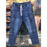 Men's Blue  Denim Cargo Pants - Image 3