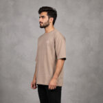 Men's burnt orange drop shoulder oversized half sleeve T-shirt