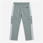 Men's Sage Green Cargo Trousers with White Side Stripes – Casual Sportswear Pants - Image 2