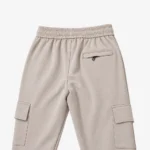 Men's Beige Cargo Trousers with Black Stripes – Casual Sportswear Pants - Image 4