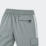Men's Sage Green Cargo Trousers with White Side Stripes – Casual Sportswear Pants - Image 4